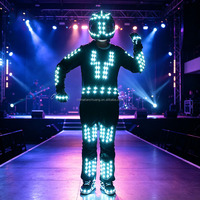 Светодиодный костюм Tron для танцев с RGB-подсветкой, костюм робота для выступлений диджеев на сцене, в ночных клубах, на карнавалах, фестивалях и мероприятиях.