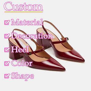 <span class=keywords><strong>Sandali</strong></span> da <span class=keywords><strong>Donna</strong></span> Nuovi con <span class=keywords><strong>Tacco</strong></span> Largo Nero e Rosso, Cinturino alla Caviglia a T e Punta Aperta, Personalizzati dal Produttore - Product Image 2