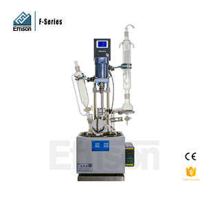 Bouilloire de réaction agitée chauffée en verre de laboratoire de réacteur chimique automatique monocouche 5L avec composant de moteur central - Product Image 2