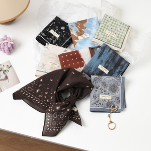 Foulard carré 100% coton 53 cm, style rétro haut <span class=keywords><strong>de</strong></span> gamme à pois, pour femme, accessoire décoratif pour la tête, nouvelle collection printemps-été - Product Image 1