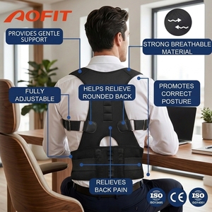 Banda de Soporte Ajustable para Hombros de Spandex y Nylon, Corrección de Postura, Alivio de Fatiga Muscular, Problema de Espalda Baja, Profesional - Product Image 1