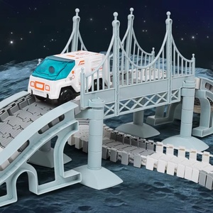 Train Électrique Écologique Polyvalent avec Voitures sur Rails en Plastique et Astronautes Coulissants pour Grande Aventure de Construction et d'Assemblage - Product Image 5
