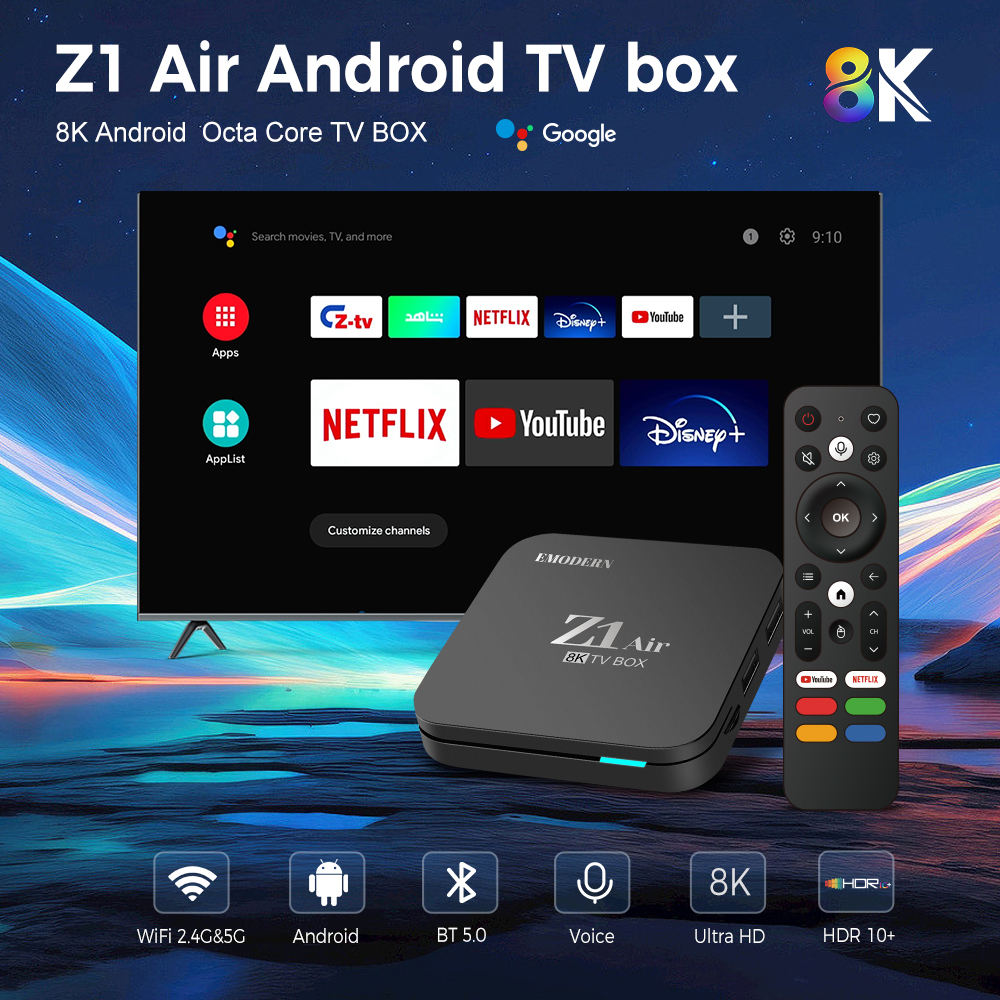Customizable Z1 Air Android TV Box - 8K UHD, Android 11, Dual WiFi