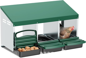 Driegaats <span class=keywords><strong>Plastic</strong></span> En Metalen Kippenhok Eierdoos Met Nestkast Voor Legkippen - Product Image 3