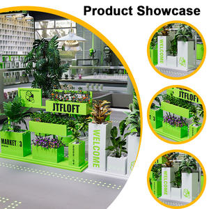 Boîte à fleurs <span class=keywords><strong>en</strong></span> métal enduit de poudre durable toutes saisons pour <span class=keywords><strong>jardin</strong></span> extérieur pour café <span class=keywords><strong>centre</strong></span> commercial immeuble de bureaux présentoir de fleurs - Product Image 4