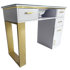 Muebles Modernos para Salón de Belleza, Mesa de Manicura Individual Blanca con Colector de Polvo - Product Image 6