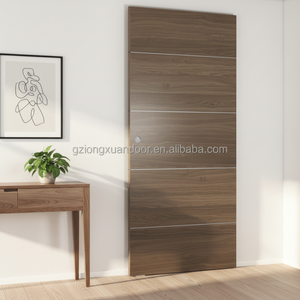 Porte coulissante en bois dissimulée sans rail pour intérieur minimaliste – Idéale pour appartement, chambre, salon, cuisine, hôtel – Porte discrète - Product Image 1