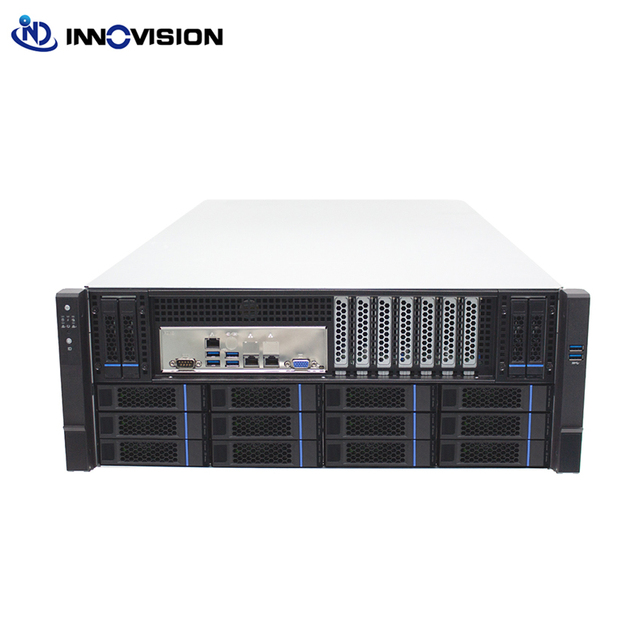 Optimize 4U PCIe4.0 Gpu Enclourse  4+1 Redundant Powersupply Support 5 6 8 Graphic Card Multiple GPU Server case Full 16 Lanes