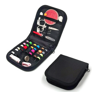 Portable Sewing Kit With <b>Needles</b> Threads Scissors Thimbles Safety Pins For Home Use Oval Shape Textile Material - Product Image 1