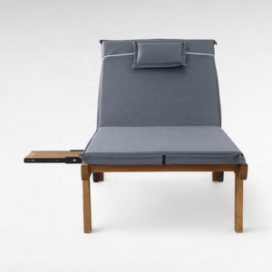 Lit de jour extérieur en teck avec roues pour entrepôt de plage ou extérieur - Product Image 2