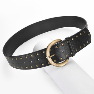 <span class=keywords><strong>Ceinture</strong></span> cloutée de luxe tendance pour <span class=keywords><strong>femme</strong></span> avec rivets et boucle ardillon métallique, haute qualité, idéale pour les tenues de soirée - Vente en gros - Product Image 4