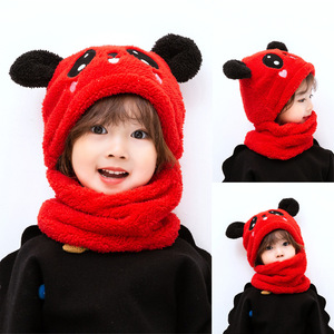 Deportes al aire libre Sombrero de invierno para niños Plus Fleece Gorras para niños Sombrero de dibujos animados para niñas Niños Bufanda Gorro grueso Bufanda de una pieza Sombrero - Product Image 2