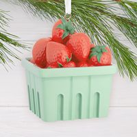 Panier de courses vintage pour supermarché, décorations de sapin de Noël, ornements de résine faits à la main pour les fêtes