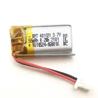 UL1642 KC Pin IEC62133 401121 Mỏ Lipo Pin 3.7V 55Mah Polymer Lithium Ion Battery Tùy Chỉnh Hỗ Trợ Mẫu Miễn Phí 4.2V
