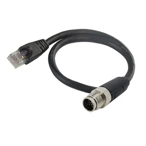 Automotive wasserdichte Ethernet daten adapter 8 pin x code männlichen m12 zu 8pin weibliche rj45 kabel