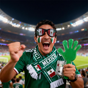 Kit de fournitures pour supporters de la Coupe du Monde de football 2026 en gros, personnalisé, avec écharpe et lunettes - Product Image 3