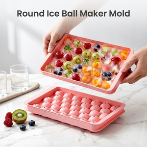 Hugebirds Round Ice Ball Maker Mold Mini <strong>Circle</strong> Ice Cube <strong>Tray</strong> With Lid Ice Ball Maker Mold Freezer - Product Image 1