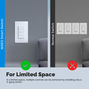 Moes tuya vấn đề 3Way 3 băng đảng Wifi ánh sáng thông minh push button chuyển dây trung tính yêu cầu nối đất thiết kế Alexa Google Apple nhà - Product Image 3