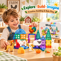 Ensemble de tuiles magnétiques de voyage 3,75 cm, mini boîte en métal, blocs de construction portables, jouet éducatif STEM pour l'école, les tout-petits, les enfants, les garçons et les filles