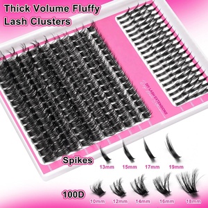 Cils en grappe naturels effet transparent invisible, avec pointes mouillées, doux, style féerique, base fine et légère, effet <span class=keywords><strong>manga</strong></span> - Product Image 3