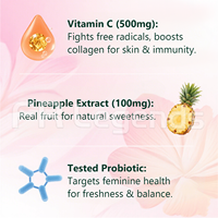 Compléments alimentaires en gommes à la vitamine C vegan naturelle de qualité supérieure, favorisant l'équilibre probiotique vaginal féminin