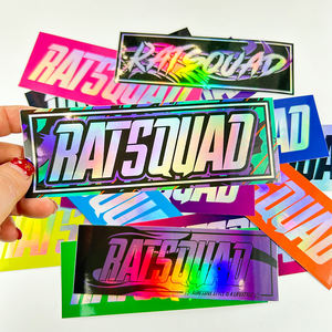 Etiqueta de impressão de logotipo personalizado de venda quente OEM etiqueta 3D arco-íris reflexiva adesivos holográficos à prova d'água glitter - Product Image 6