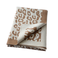 Couverture en cachemire Jacquard léopard, literie de luxe en cachemire pur, lavable à la Machine, pour la maison, canapé d'hôtel, mode d'hiver