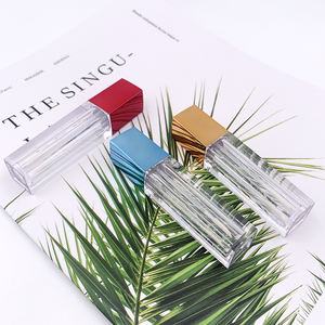 Envase de tubo de brillo labial cuadrado de plástico con logo personalizado, tubo de brillo labial transparente de 6 ml - Product Image 3