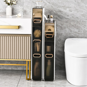 Bathroom Storage Cabinet 3 Tier Space Saving Multi Functional Toilet Organizer With Transparent Drawers For Bathroom Use - Product Image 3