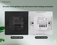 Thermostat intelligent WiFi pour chauffage au sol électrique avec écran tactile LCD, compatible Alexa et Google