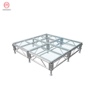 Scène de concert musicale en aluminium anti-dérapante et étanche, avec escaliers réglables en hauteur pour scène extérieure en contreplaqué d'aluminium