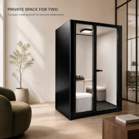 Cabine de bureau insonorisée pour une personne, cabine de travail acoustique, cadre en aluminium, cabine silencieuse privée, installation au sol, série QUANKU I