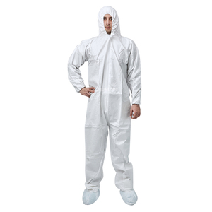 Combinaison de protection Junlong Type 5/6 homologuée pour salle blanche, avec protection anti-coupure, antistatique, imperméable en matériau microporeux et bottes - Product Image 4