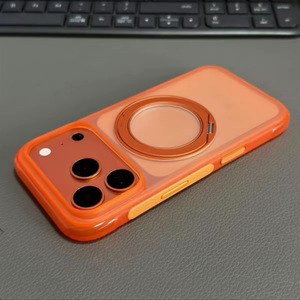 เคสโทรศัพท์ <span class=keywords><strong>iPhone</strong></span> 18 <span class=keywords><strong>Pro</strong></span> <span class=keywords><strong>Max</strong></span> 17 <span class=keywords><strong>Pro</strong></span> <span class=keywords><strong>Max</strong></span> แบบกันกระแทก พร้อมขาตั้งแม่เหล็ก สีทูโทน ผิวสัมผัสนุ่มแบบด้าน ปุ่ม AI - Product Image 2