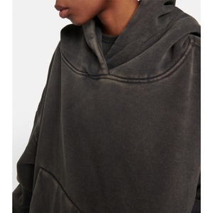 Sudaderas con capucha y sudaderas unisex al por mayor, estilo vintage, 100% algodón, con efecto lavado y rotos, de corte holgado y oversize, tipo chándal. - Product Image 4