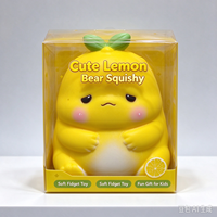 Jouet Squishy Ours Citron, Jouet à Presser Doux à Remontée Lente, Design Mignon, Anti-Stress, Jouet Sensoriel Fidget, Vente en Gros