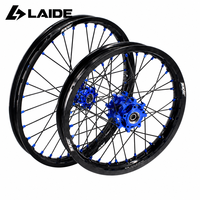Ensemble de roues à rayons KKE Light Bee X Blue 21/18 pouces, 1.6x21 avant, 1.85x18 arrière, jantes en aluminium pour moto électrique Sur Ron Enduro