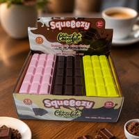 Jouets Squishy en Mousse PU en Forme de Barre de Chocolat Réaliste à Remontée Lente, Jouet Anti-Stress, Nouveauté en Forme d'Aliment, Cadeau pour Enfants, Vente en Gros, OEM
