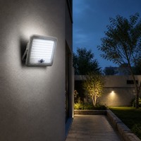 Projecteur solaire LED COB IP65 étanche avec télécommande, minuterie, allumage automatique du crépuscule au lever du soleil, lampe de sécurité pour jardin
