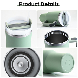 Custom Stainless Steel <b>Double</b> <b>Wall</b> Vacuum Insulated 40oz Travel Tumbler with Handle for 12-24 Hours Thermal Performance - Product Image 6