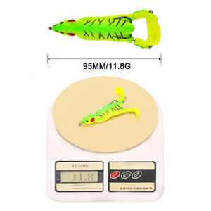 Appâts souples bioniques Big Mouse de 12 g et 9 cm, 8 couleurs, appâts à découpe souple, flottants, pour la pêche en surface, le trolling, double hameçon barbelé, silicone, plongeant, lac - Product Image 3