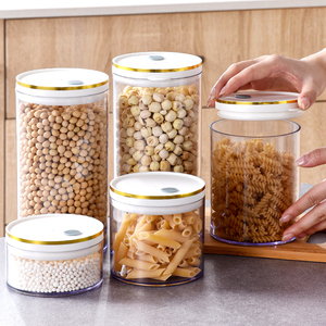 Round Transparent <strong>Skinny</strong> Storage Container Clear Plastic Food Storage Jar with Lid for Spaghetti <strong>Pasta</strong> and Dry Goods - Product Image 1