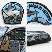 Patch de moral tactique personnalisé en PVC caoutchouc 3D pour pilote d'aviation, avec logo en relief et fermeture auto-agrippante pour vêtements d'extérieur