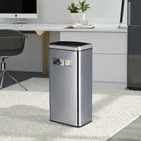 Poubelle électronique de cuisine 70L avec capteur et couvercle, en acier inoxydable anti-traces de doigts