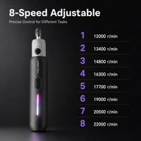 Kit d'outils rotatifs sans fil sans balais 22000 tr/min 8 vitesses, stylo de gravure, vente en gros, ensemble de 65 pièces, 1500 mAh USB Type-C pour le bricolage et l'artisanat