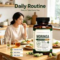 Capsules végétaliennes de feuilles de Moringa en marque blanche OEM, 120 unités, 500 mg, pour marque personnalisée