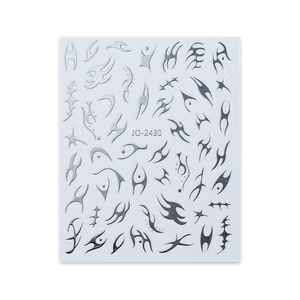 TSZS Graffiti Fun <strong>Nail</strong> Art Stickers Metallic Mirror <strong>Flame</strong> 3D <strong>Nail</strong> Stickers Black Chrome Silver Abstract <strong>Flame</strong> <strong>Nail</strong> Decals - Product Image 1