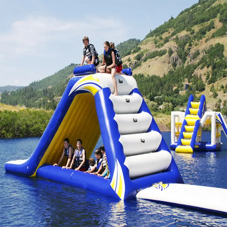 Floating Water Park Games Commercial Large Sea Slide Water Toys Slide Inflatable Jump house and water slide
