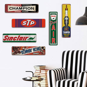 Plaque en métal vintage classique STP Champion Sinclair Spark Plugs, <span class=keywords><strong>d</strong></span>écoration murale rétro pour <span class=keywords><strong>garage</strong></span> et atelier, cadeau pour les passionnés <span class=keywords><strong>d</strong></span>'automobile - Product Image 4