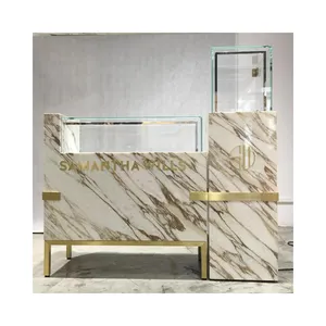 LUX Design Luxury Modern Classic Universal Jewelry Showcase With Marble Surface Surface For Luxury Jewelry Shop Display